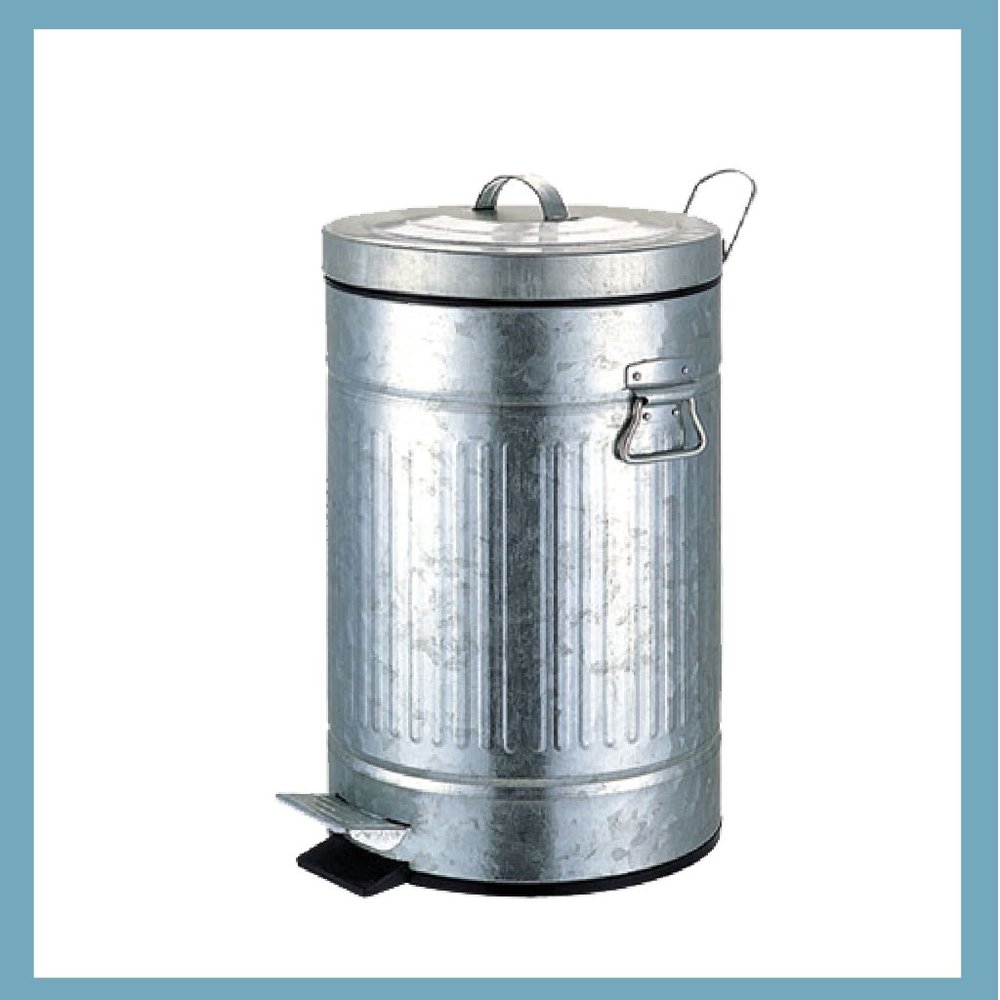 Galvanized Iron Trash Can (12 Liters/3.2 gal)